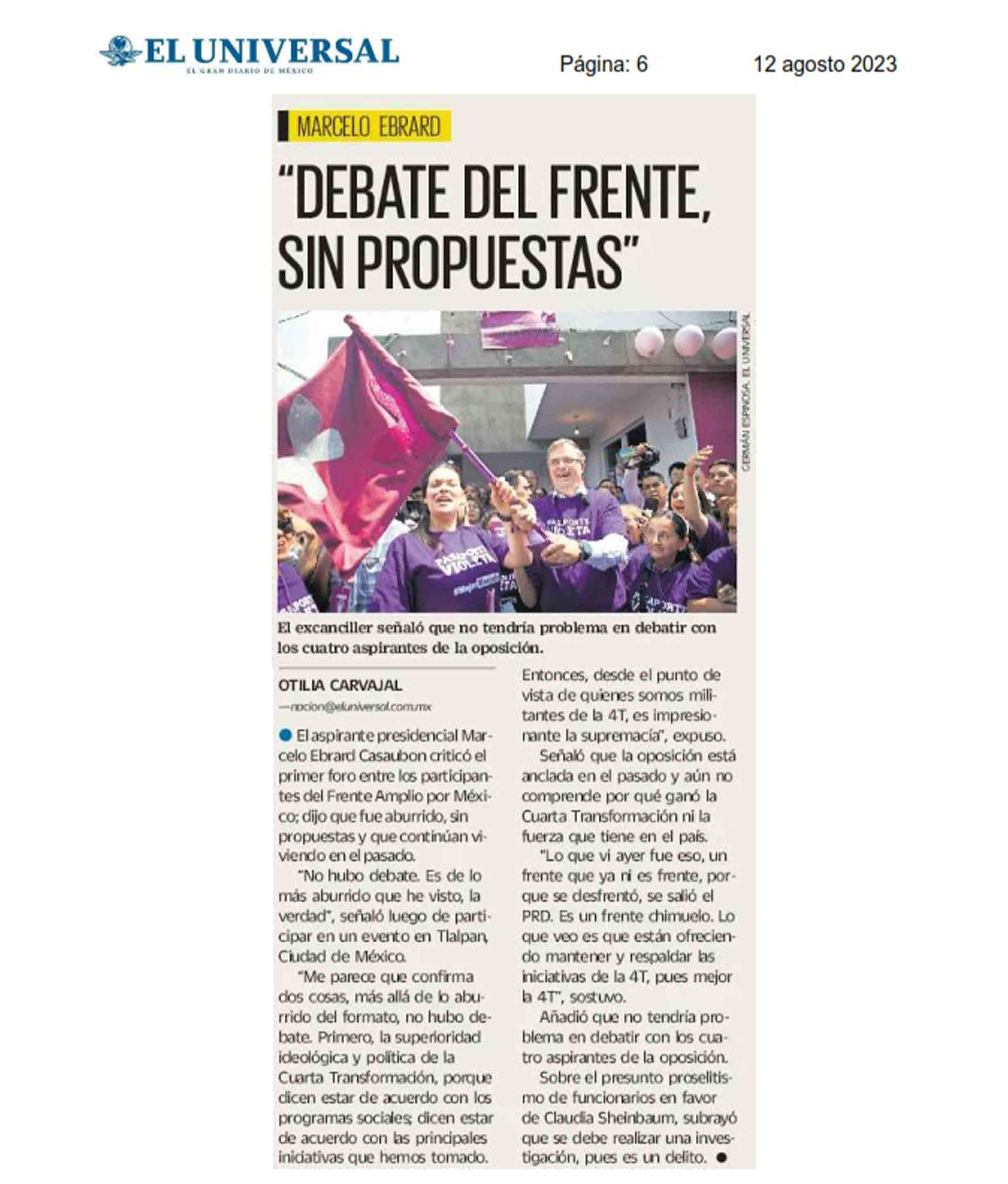 'Debate del frente sin propuestas'