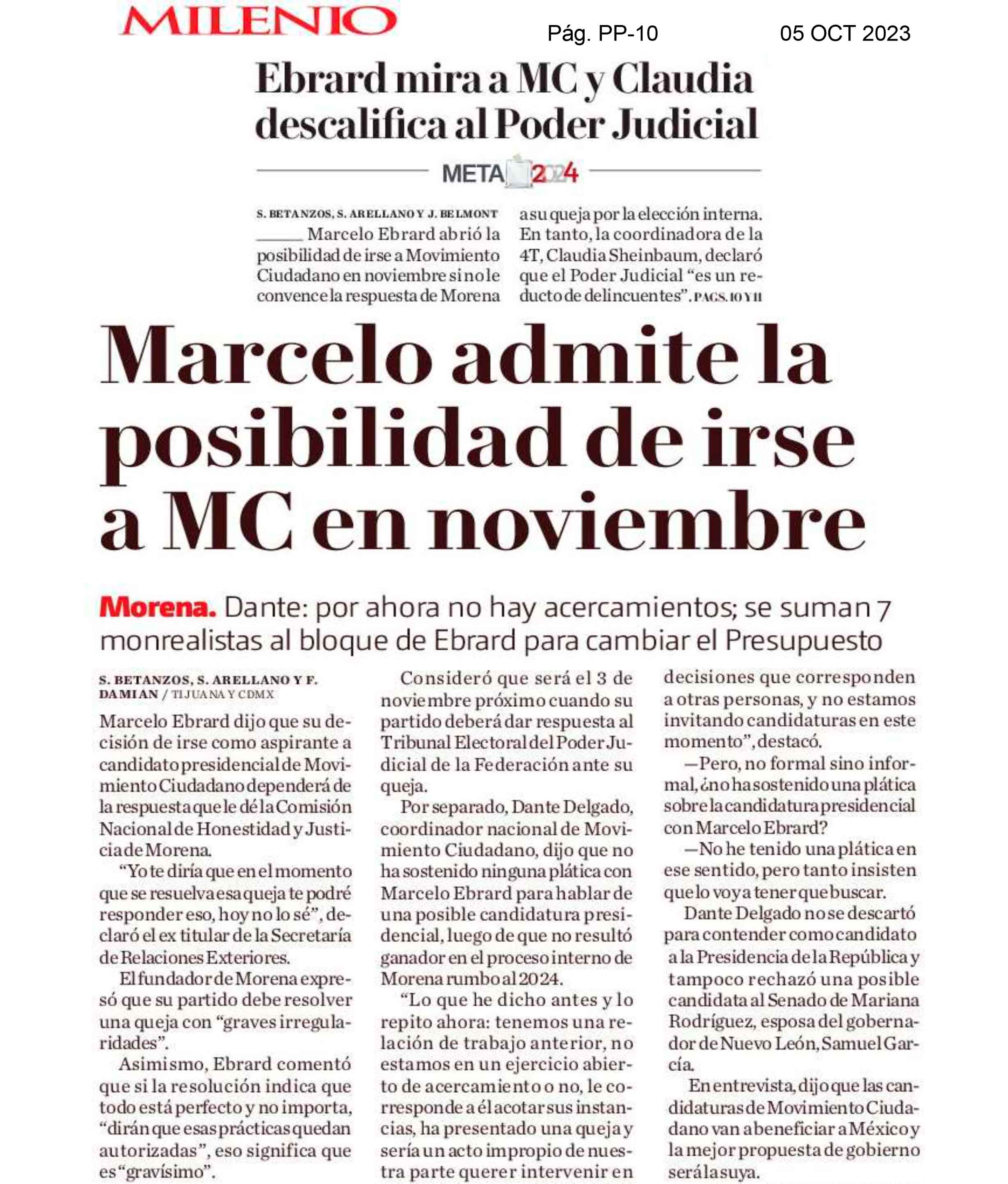 Ebrard mira a MC y Claudia descalifica al Poder Judicial